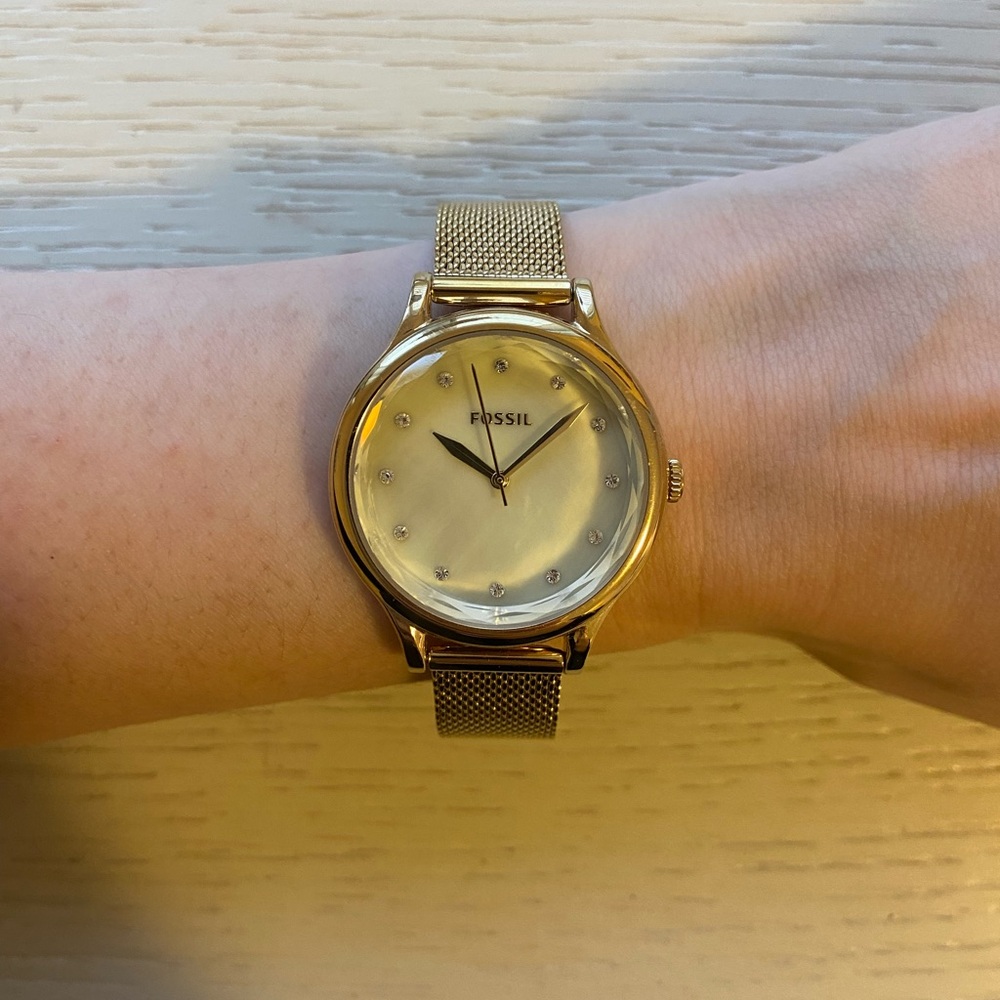 Gold Fossil Watch